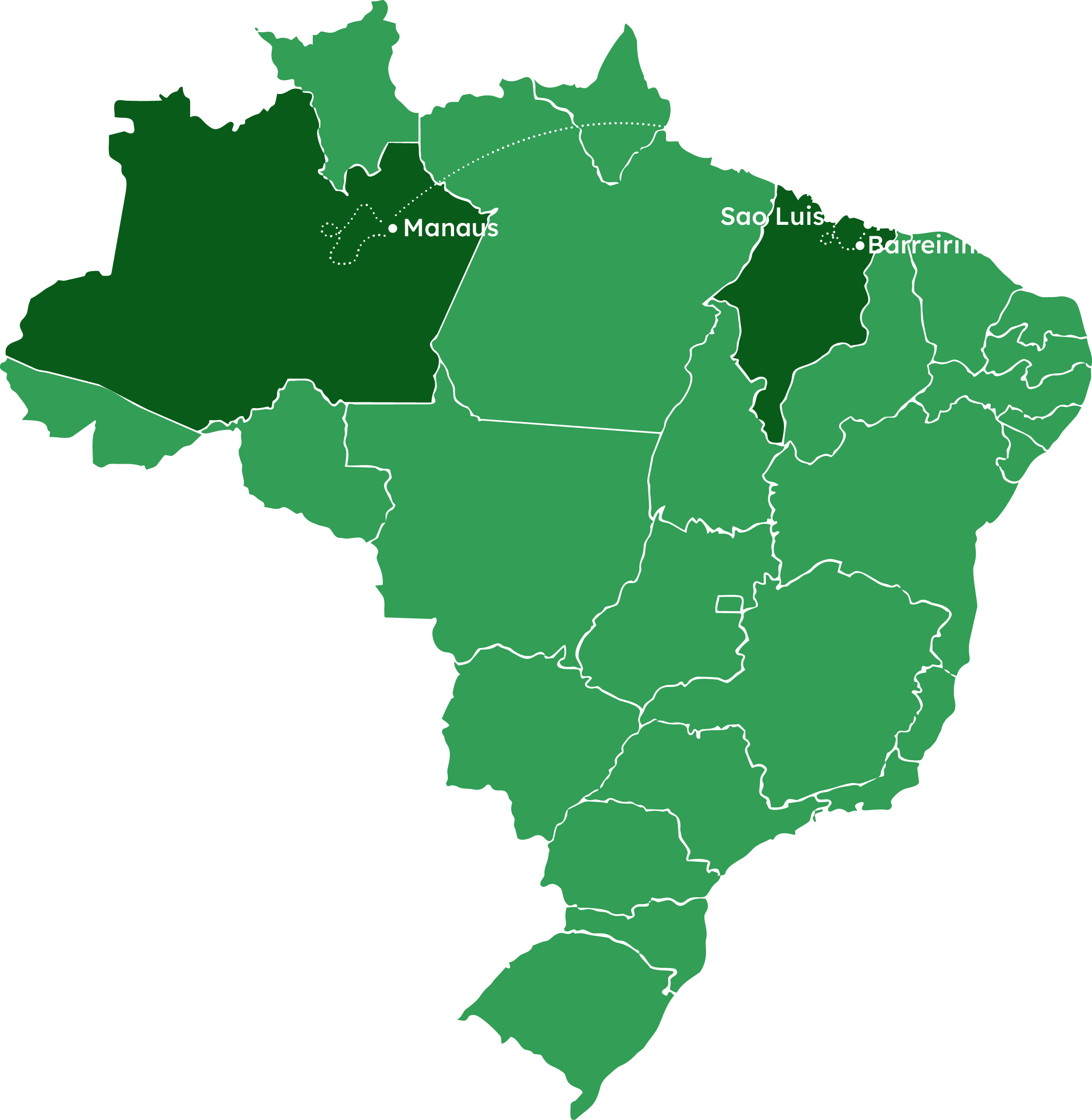 Map of Amazonas e Maranhão