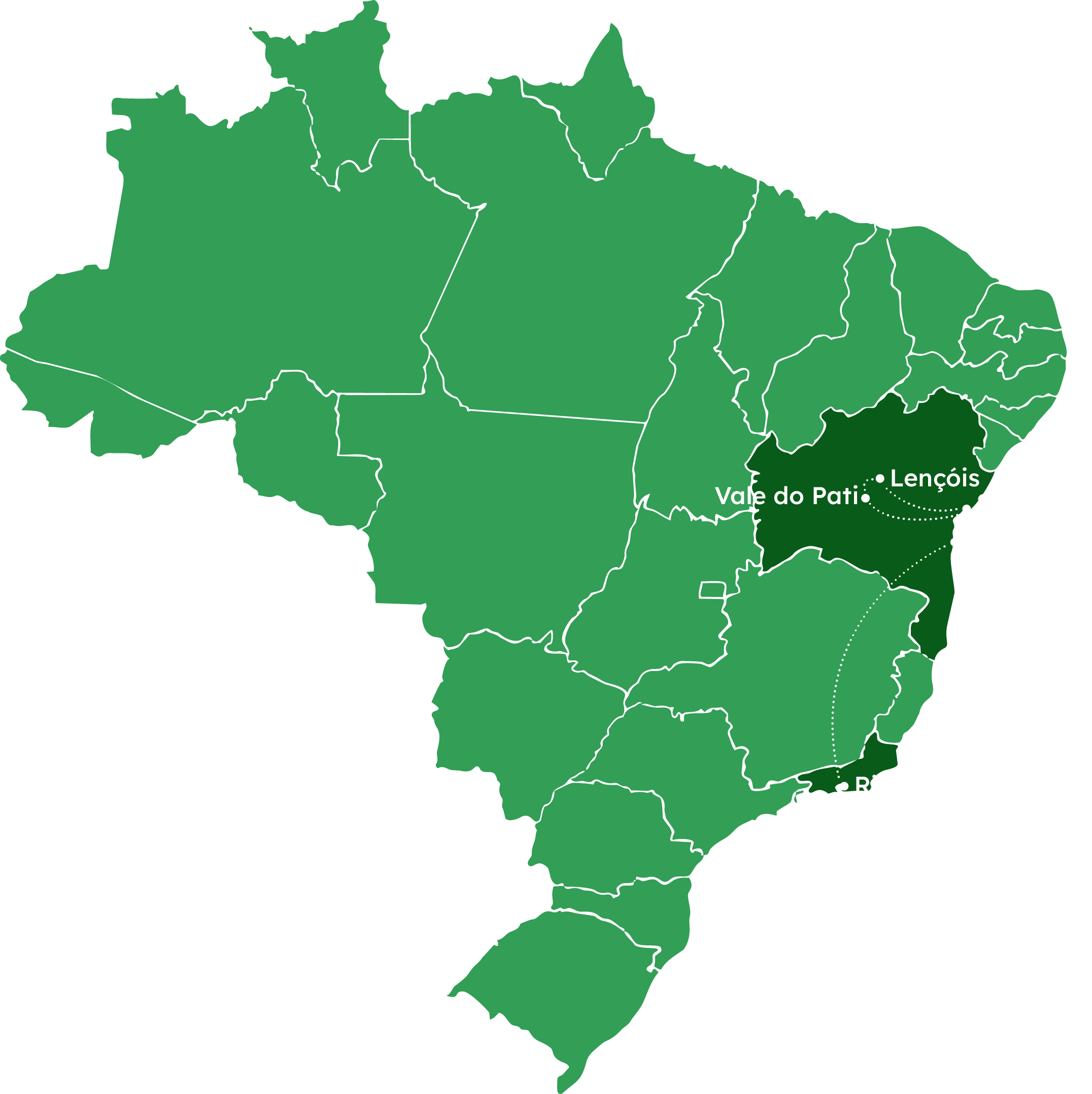Map of Bahia e Rio