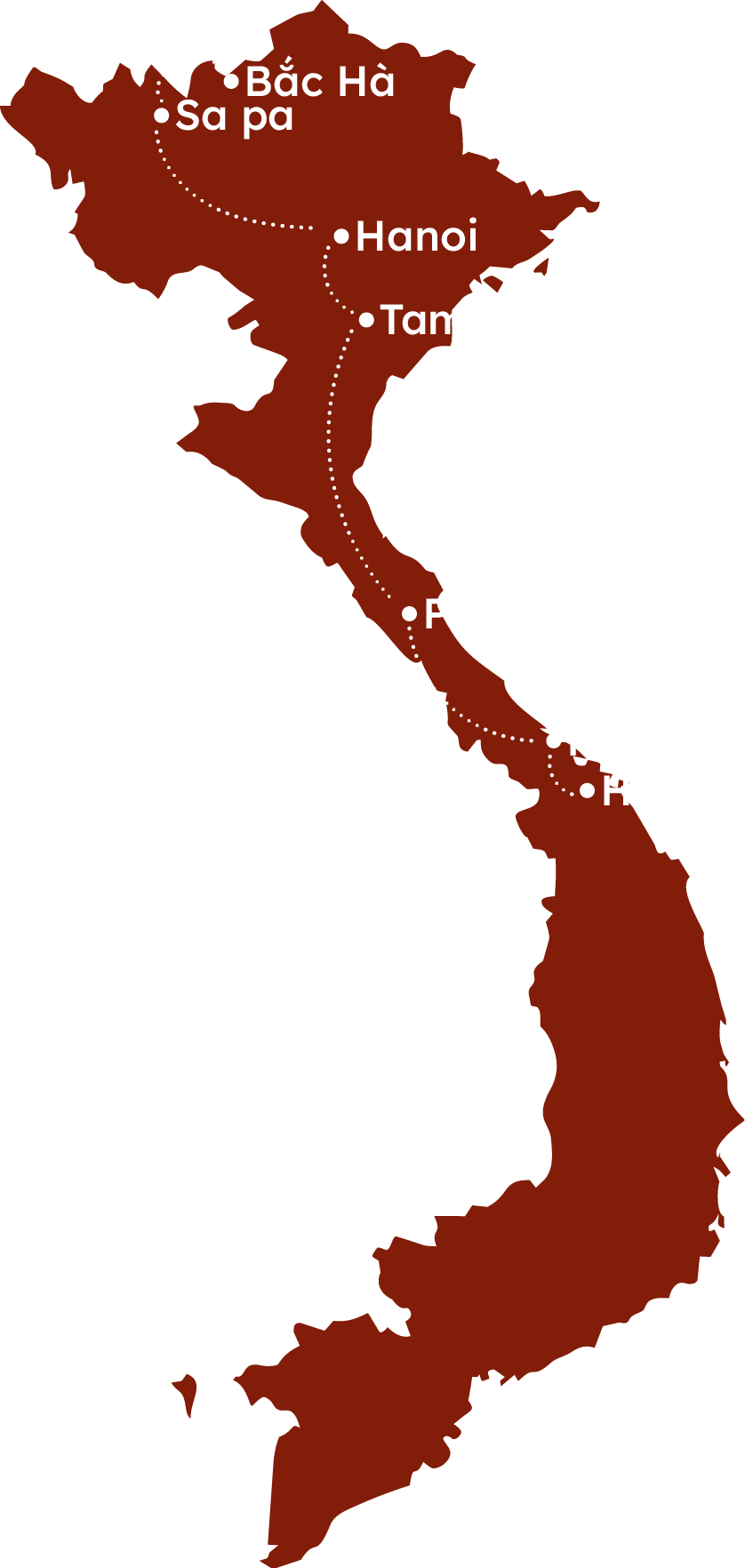 Map of Vietnam del Nord